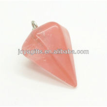 Natural 6 Side Cone Shape watermelon quartz Pendant semi precious stone pendant